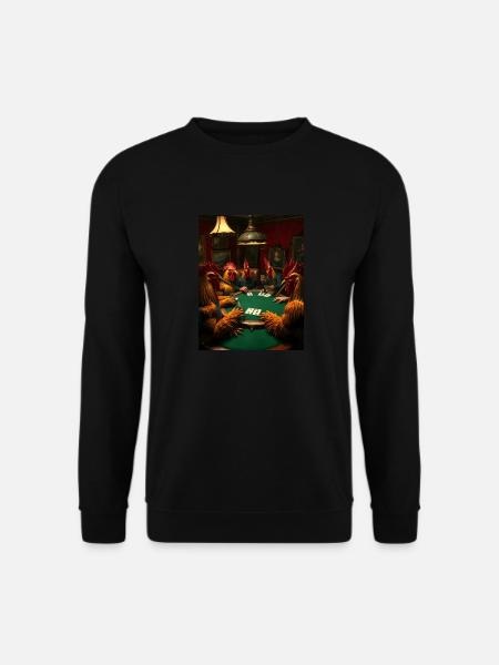 Winged poker face – roosters gamble - Unisex Sweatshirt - black