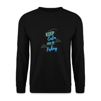 keep calm fishing - Unisex Pullover - Schwarz - Vorne - Alina (178cm) & Michal (187cm)