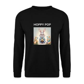 GRANDPA BUNNY Gift - Unisex Sweatshirt - black - Front - Alina (178cm) & Michal (187cm)