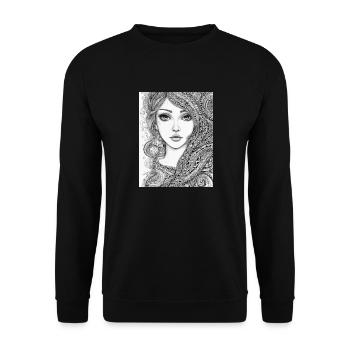 Abstract portrait - Unisex Sweatshirt - black - Front - Alina (178cm) & Michal (187cm)