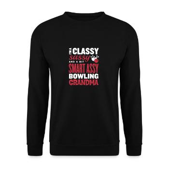 Classy Sassy Grandma Bowling - Unisex Sweatshirt - black - Front - Alina (178cm) & Michal (187cm)