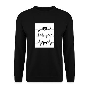 heartbeat - Unisex Pullover - Schwarz - Vorne - Alina (178cm) & Michal (187cm)