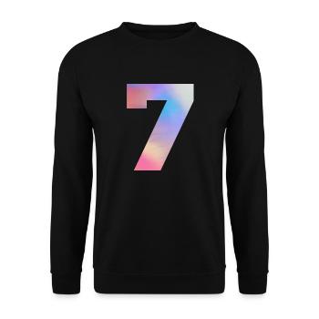 Numéro 7 coloré - Sweat-shirt Unisexe - noir - Devant - Alina (178cm) & Michal (187cm)