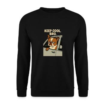 Keep Cool, Bro Pablo - Unisex Pullover - Schwarz - Vorne - Alina (178cm) & Michal (187cm)
