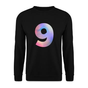 Numéro 9 coloré - Sweat-shirt Unisexe - noir - Devant - Alina (178cm) & Michal (187cm)
