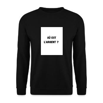 Où est l'argent ? - Sweat-shirt Unisexe - noir - Devant - Alina (178cm) & Michal (187cm)