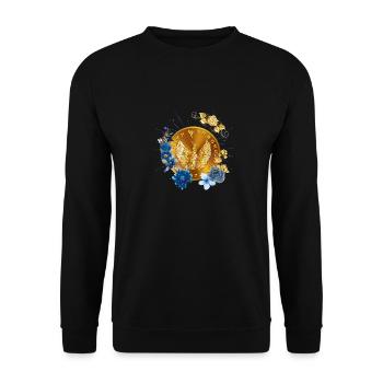 Goldene Wiedergeburt - Unisex Pullover - Schwarz - Vorne - Alina (178cm) & Michal (187cm)