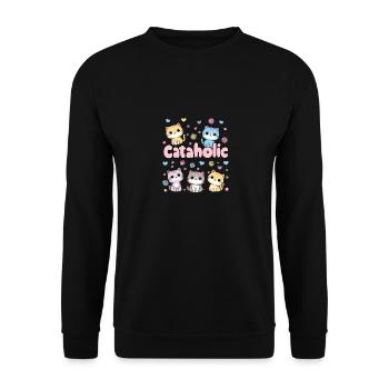 Chaton Chaton Mignon Cadeau - Sweat-shirt Unisexe - noir - Devant - Alina (178cm) & Michal (187cm)