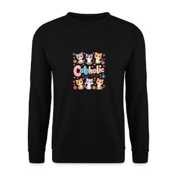 Chaton Chaton Mignon Cadeau - Sweat-shirt Unisexe - noir - Devant - Alina (178cm) & Michal (187cm)
