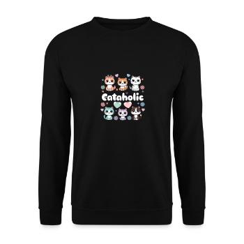 Chat Chaton Cadeau pour Animaux de Compagnie - Sweat-shirt Unisexe - noir - Devant - Alina (178cm) & Michal (187cm)
