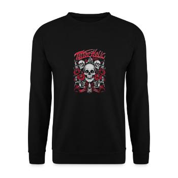 Tattoo Kunst Künstler Geschenk - Unisex Pullover - Schwarz - Vorne - Alina (178cm) & Michal (187cm)