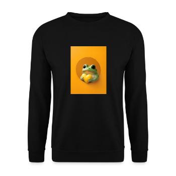 Grenouille Coeur Mignon Cadeau - Sweat-shirt Unisexe - noir - Devant - Alina (178cm) & Michal (187cm)