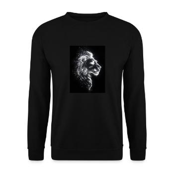 Löwe Silhouette Neon Geschenk - Unisex Pullover - Schwarz - Vorne - Alina (178cm) & Michal (187cm)