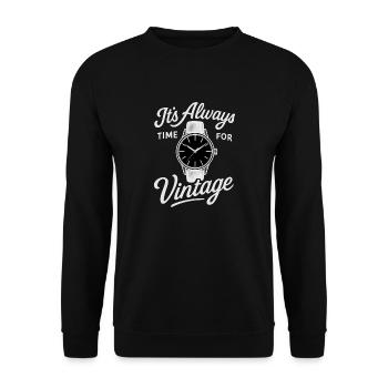 Pour les collectionneurs, il y a toujours du temps pour les montres vintage - Sweat-shirt Unisexe - noir - Devant - Alina (178cm) & Michal (187cm)