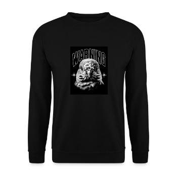 Warning Taube Vogel Geschenk - Unisex Pullover - Schwarz - Vorne - Alina (178cm) & Michal (187cm)