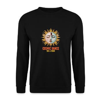 Cosmic Dance Spiritulität Geschenk - Unisex Pullover - Schwarz - Vorne - Alina (178cm) & Michal (187cm)