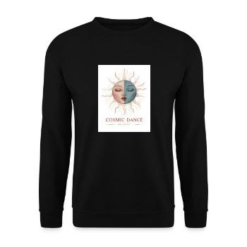Cosmic Dance Spirituell Geschenk - Unisex Pullover - Schwarz - Vorne - Alina (178cm) & Michal (187cm)