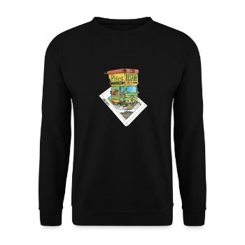 Graphic design, celebrating printing - Unisex Sweatshirt - black - Front - Alina (178cm) & Michal (187cm)