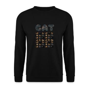 CAT Mosaic Letters - Unisex Sweatshirt - black - Front - Alina (178cm) & Michal (187cm)