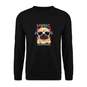 I love music - Unisex Pullover - Schwarz - Vorne - Alina (178cm) & Michal (187cm)