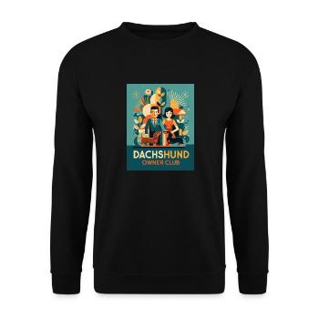 Dachshund Owner Club – Funny Dog Motif - Unisex Sweatshirt - black - Front - Alina (178cm) & Michal (187cm)