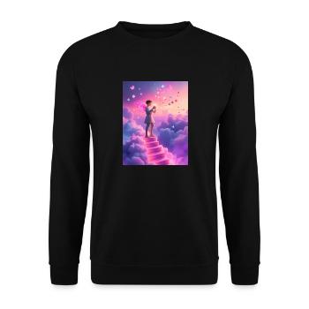 A Light in the Digital Void – Soul Over Screen - Sweat-shirt Unisexe - noir - Devant - Alina (178cm) & Michal (187cm)