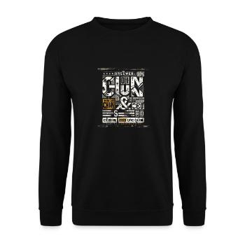 Urbaner Druck Stadtblock Streetwear - Unisex Pullover - Schwarz - Vorne - Alina (178cm) & Michal (187cm)