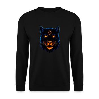 Neon Proud Panther Wild Luminescent - Unisex Sweatshirt - black - Front - Alina (178cm) & Michal (187cm)