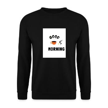 Black White and Orange Playful Cat T Shirt - Sweat-shirt Unisexe - noir - Devant - Alina (178cm) & Michal (187cm)