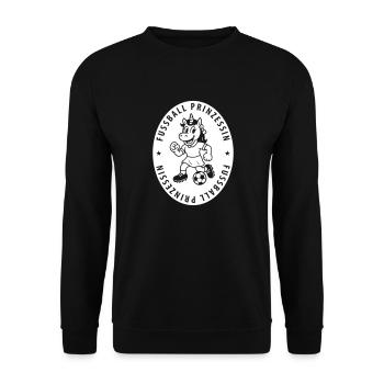 Fussball Prinzessin Einhorn - Unisex Pullover - Schwarz - Vorne - Alina (178cm) & Michal (187cm)