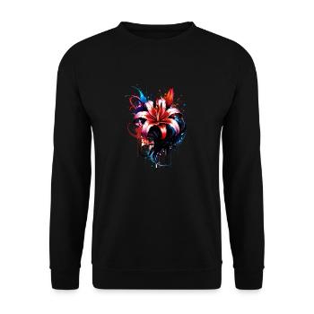 ink,hibiscus,illustration,painting,graffiti,flower - Unisex Sweatshirt - black - Front - Alina (178cm) & Michal (187cm)