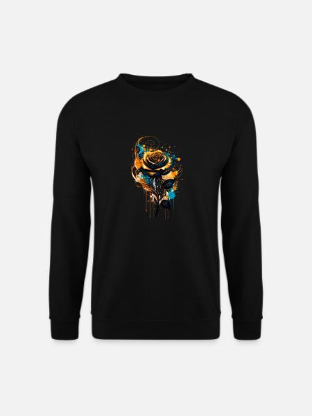 tinte,gold,Rose,illustration,malerei,graffiti - Unisex Pullover - Schwarz