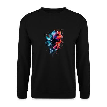 ink,hibiscus,illustration,painting,graffiti,flower - Unisex Sweatshirt - black - Front - Alina (178cm) & Michal (187cm)