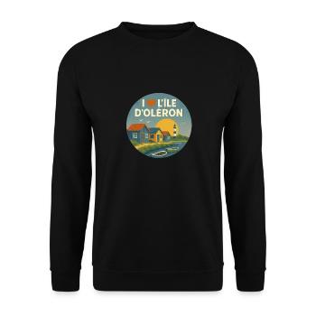I love l'Ile d'Oléron - Sweat-shirt Unisexe - noir - Devant - Alina (178cm) & Michal (187cm)