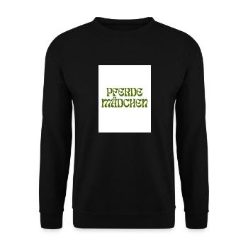 PFERDEMÄDCHEN Retro-Design - Unisex Pullover - Schwarz - Vorne - Alina (178cm) & Michal (187cm)