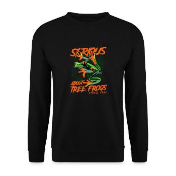 Serious About Red Eyed Tree Frogs Since 1941 - Unisex Sweatshirt - black - Front - Alina (178cm) & Michal (187cm)