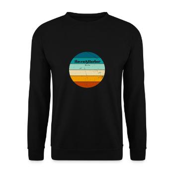 Haven Harbor Vintage - Unisex Pullover - Schwarz - Vorne - Alina (178cm) & Michal (187cm)