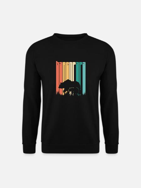 Bärenpapa Vatertag Geschenk Bär Papa Kind Baby - Unisex Pullover - Schwarz