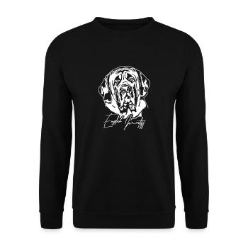 DEUTSCH MASTIFF Dogs Portrait pedigree dog Wilsigns - Unisex Sweatshirt - black - Front - Alina (178cm) & Michal (187cm)