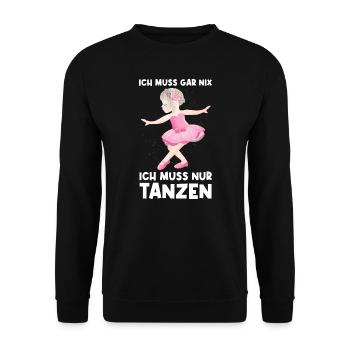 Ballerina Mädchen Ballett Geschenk - Unisex Pullover - Schwarz - Vorne - Alina (178cm) & Michal (187cm)