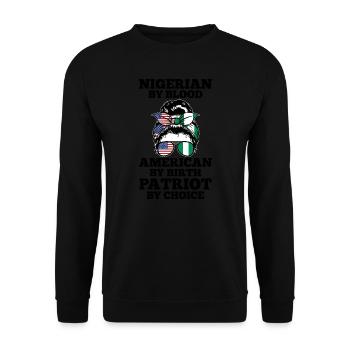 Nigerianer Nigeria Nigerianische Wurzeln Geschenk - Unisex Pullover - Schwarz - Vorne - Alina (178cm) & Michal (187cm)