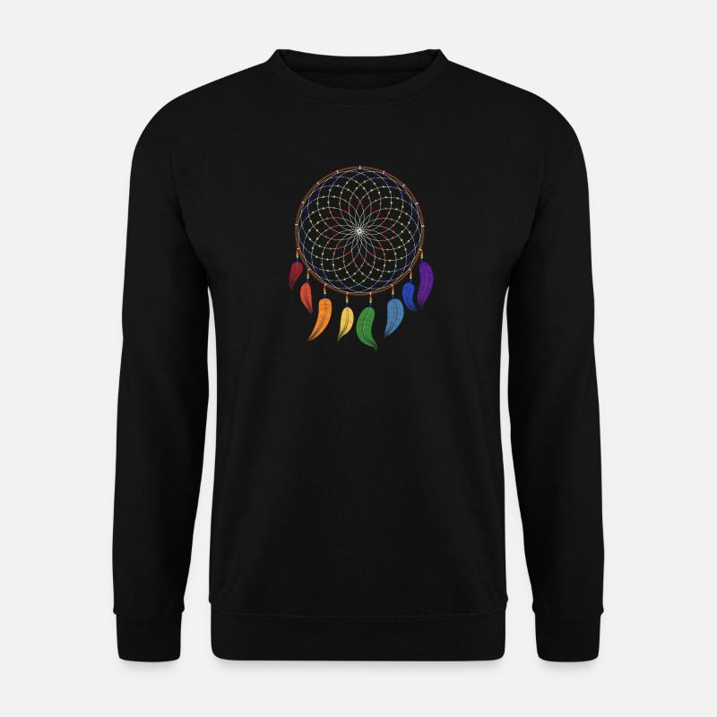 Traumfänger Regenbogen Chakra - Unisex Pullover - Schwarz