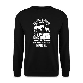 Pferd Hund Hunde Geschenk - Unisex Pullover - Schwarz - Vorne - Alina (178cm) & Michal (187cm)
