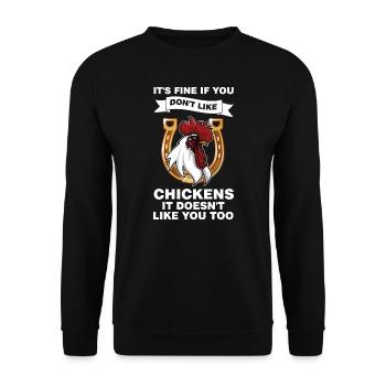 Hühnerhaltung Tierhaltung Geschenk - Unisex Pullover - Schwarz - Vorne - Alina (178cm) & Michal (187cm)