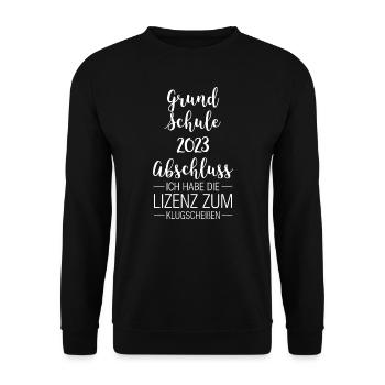 Grundschule Abschluss 2023 Grundschulabschluss Ges - Unisex Pullover - Schwarz - Vorne - Alina (178cm) & Michal (187cm)