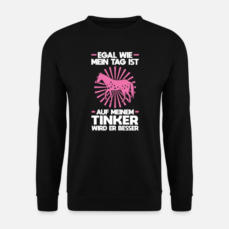 Tinker Pferd Reiter Geschenk - Unisex Pullover - Schwarz