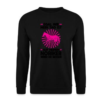 Noriker Pferd Pferde Geschenk - Unisex Pullover - Schwarz - Vorne - Alina (178cm) & Michal (187cm)