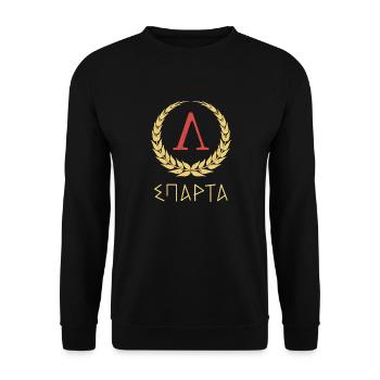 Sparta Spartaner Molon Geschenk Labe Krieger - Unisex Pullover - Schwarz - Vorne - Alina (178cm) & Michal (187cm)