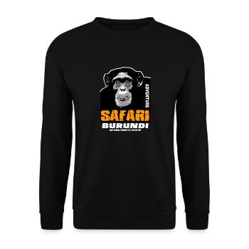 Burundi - Chimpanzés - Sweat-shirt Unisexe - noir - Devant - Alina (178cm) & Michal (187cm)