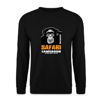 Cameroun - Chimpanzés - Sweat-shirt Unisexe - noir - Devant - Alina (178cm) & Michal (187cm)